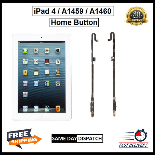 For iPad 4 / A1459 / A1460 Genuine Home Button Flex Black / White