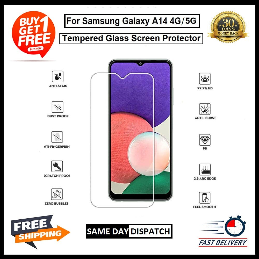 2 Pack For Samsung A04/A04S/A14 4G/A14 5G /A34 5G / A24 Tempered Glass Protector
