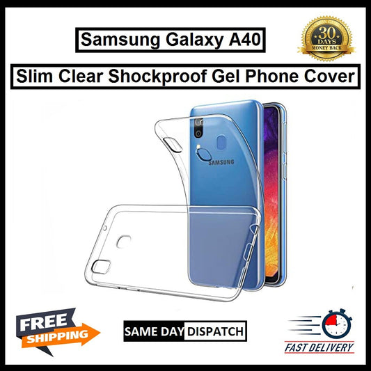 For Samsung Galaxy A40 Slim Clear Shockproof Gel Phone Cover