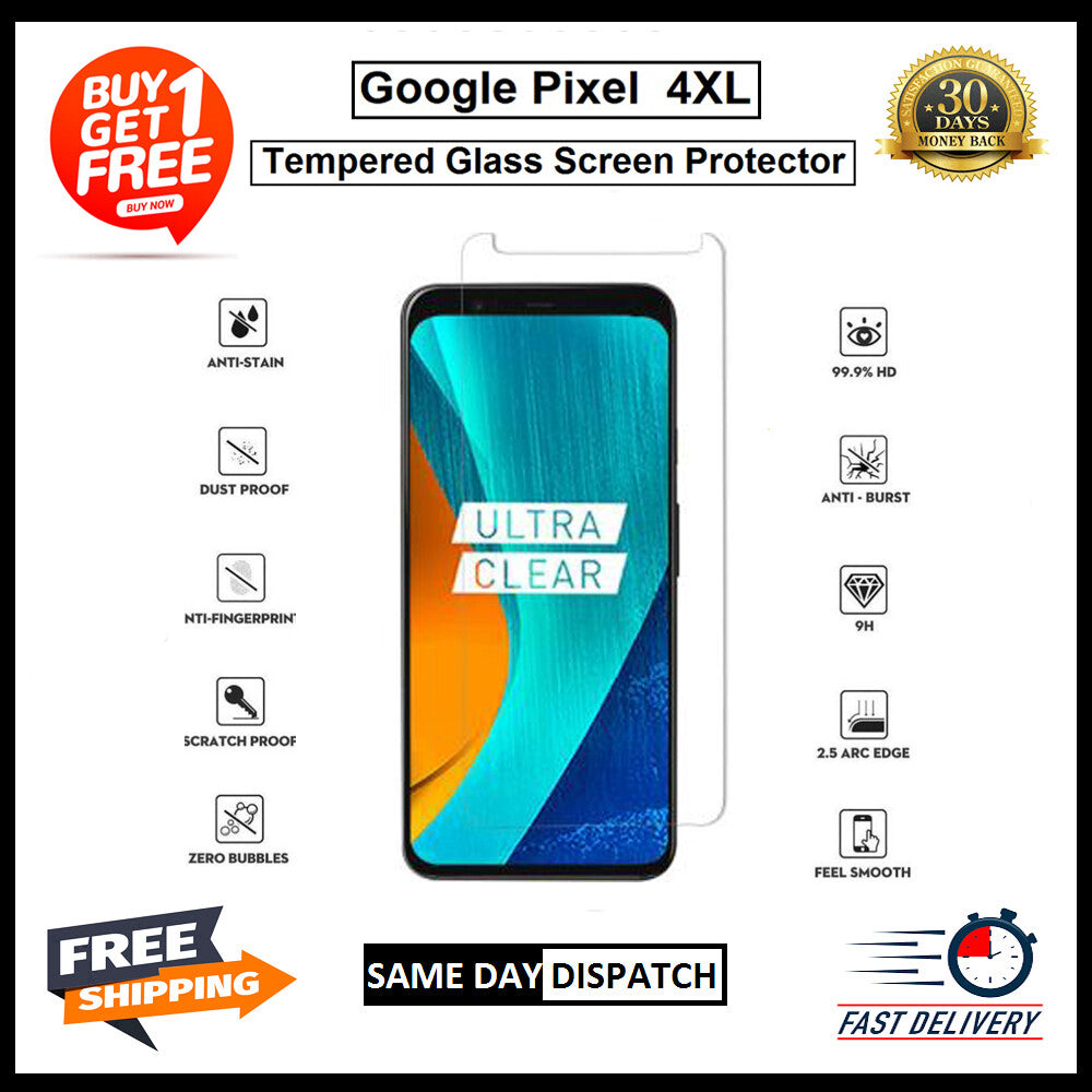 2 Pack Of Google Pixel 4/ 4A 4G-5G / 4XL / 5 /6 /6A /7 Tempered Glass Protector