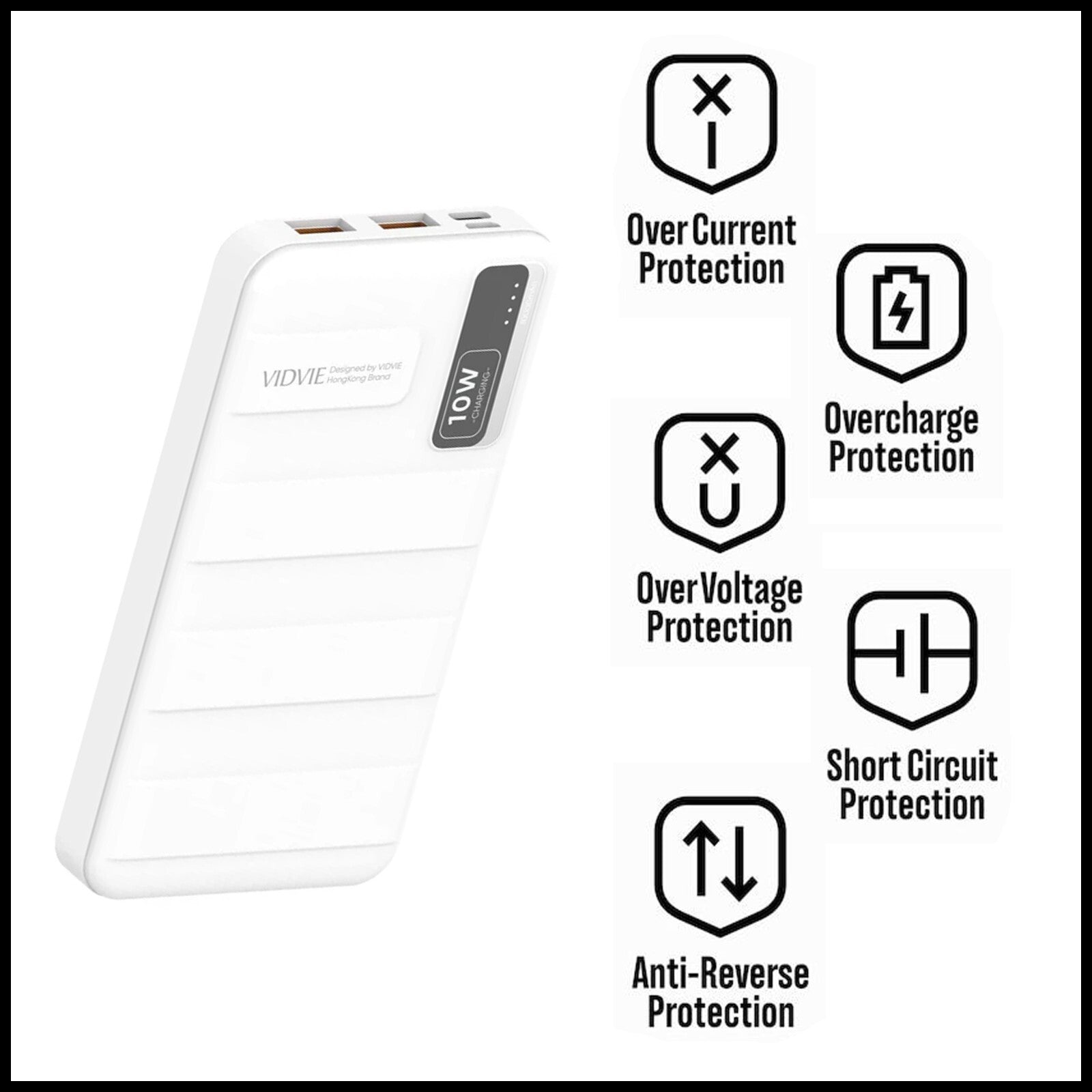 For Vidvie (PB771) 10000mAh LED Power Bank Fast Charging