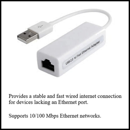 For USB 2.0 to RJ45 High Speed Ethernet Network 10/100Mbps LAN Converter Adapter
