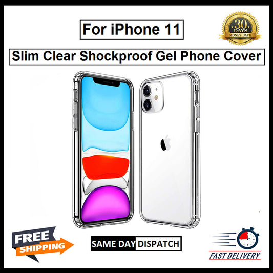 For Apple iPhone 11 Slim Clear Shockproof Gel Phone Cover