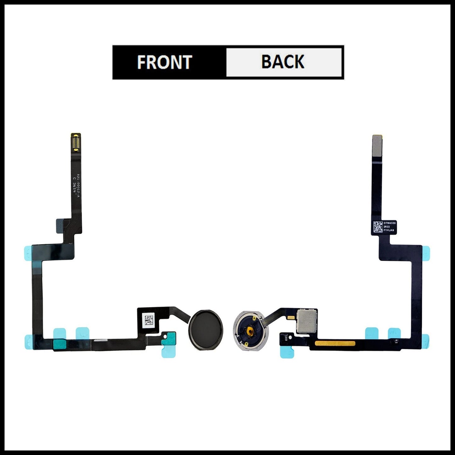 For iPad Mini 3  A1599 / A1600 Genuine Home Button Flex Black / White
