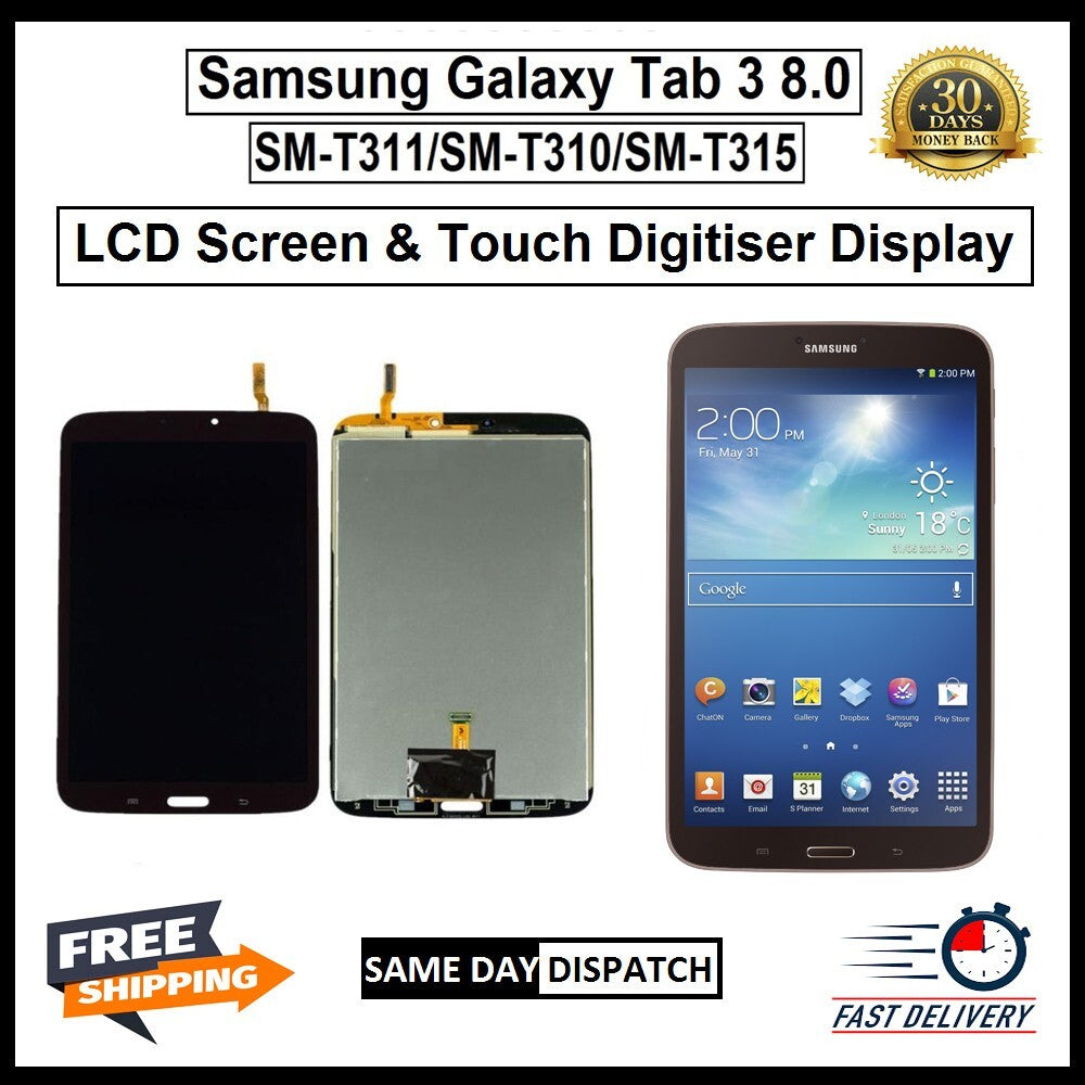 For Samsung Galaxy Tab 3 8.0 T311 T310 T315 LCD Display Touch Screen Replacement