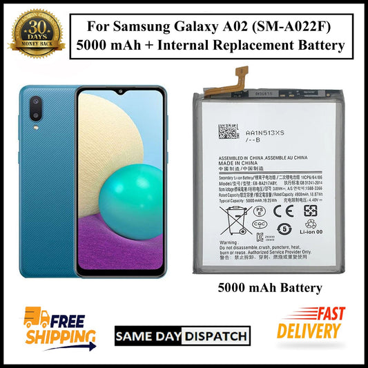 For Samsung Galaxy A02 / ( SM-A022F ) 5000mAh+ Internal Replacement Battery