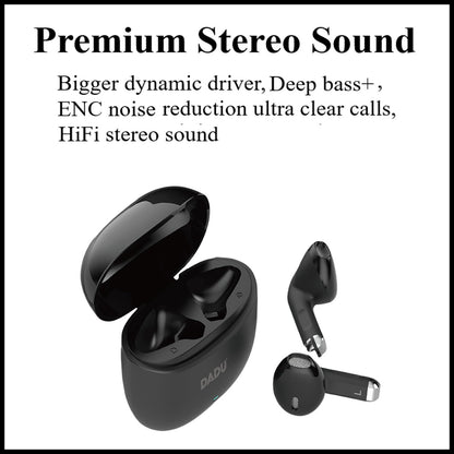 For Dadu Smart Wireless Bluetooth Stereo Earphones-Black