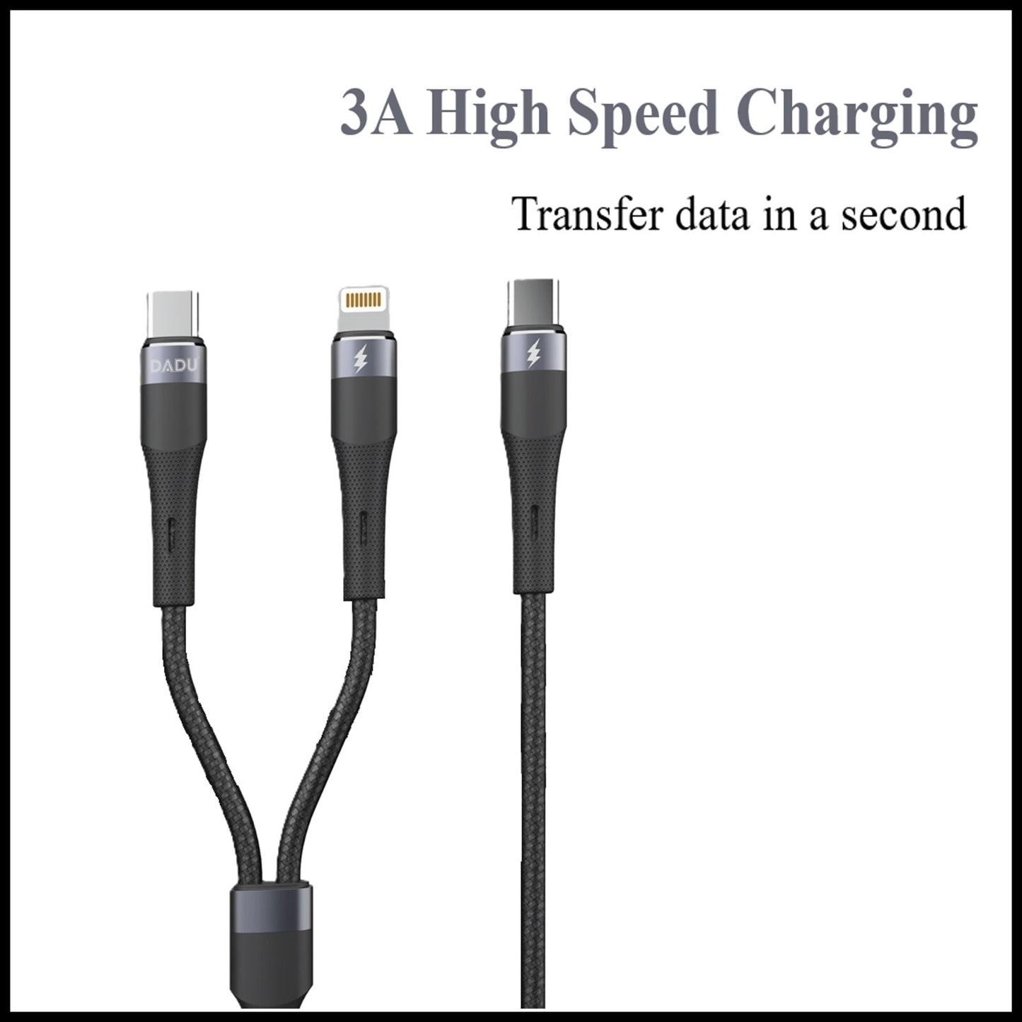 For Dadu Type-C to 2-in-1 Super Fast Charging Cable Type-C & iPhone
