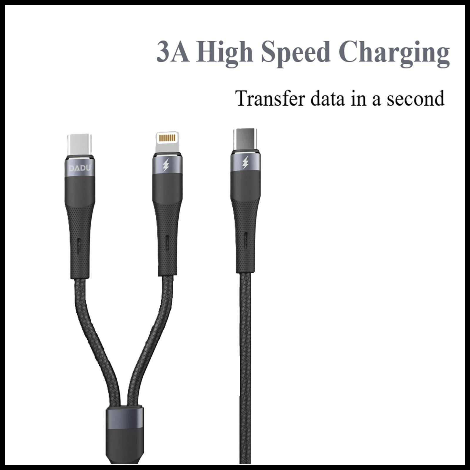 For Dadu Type-C to 2-in-1 Super Fast Charging Cable Type-C & iPhone