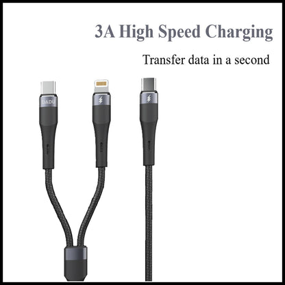 For Dadu Type-C to 2-in-1 Super Fast Charging Cable Type-C & iPhone