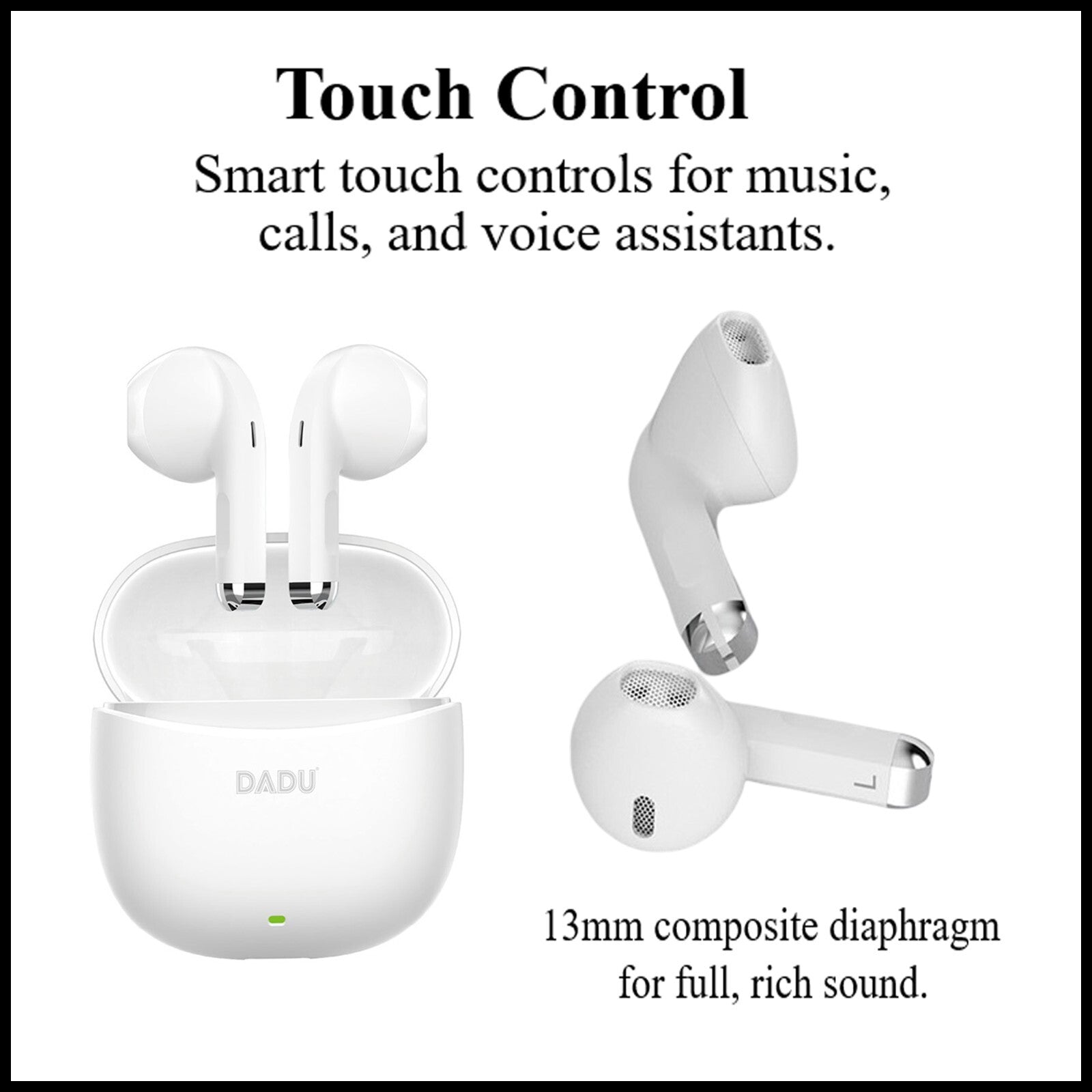 For Dadu Smart Wireless Bluetooth Stereo Earphones-White