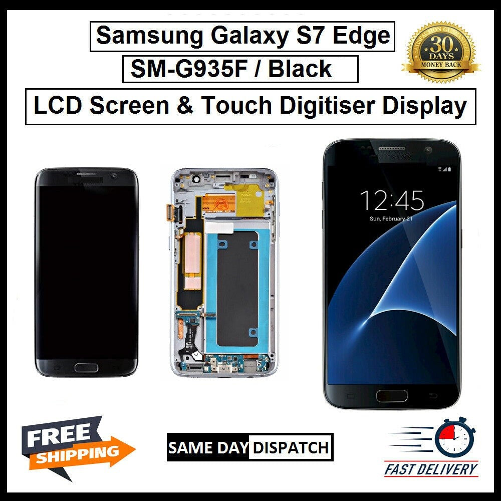 For Samsung Galaxy S7 Edge /SM-G935F BLK LCD Display Touch Digitizer Replacement