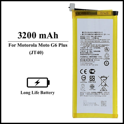 For Motorola Moto G6 Plus XT1926-6 (JT40) 3200mAh+ Internal Replacement Battery
