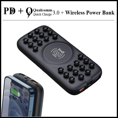 For Budi 10000mAh 15W Wireless Pocket Power Bank 20W PD Fast Charging, QC 3.0