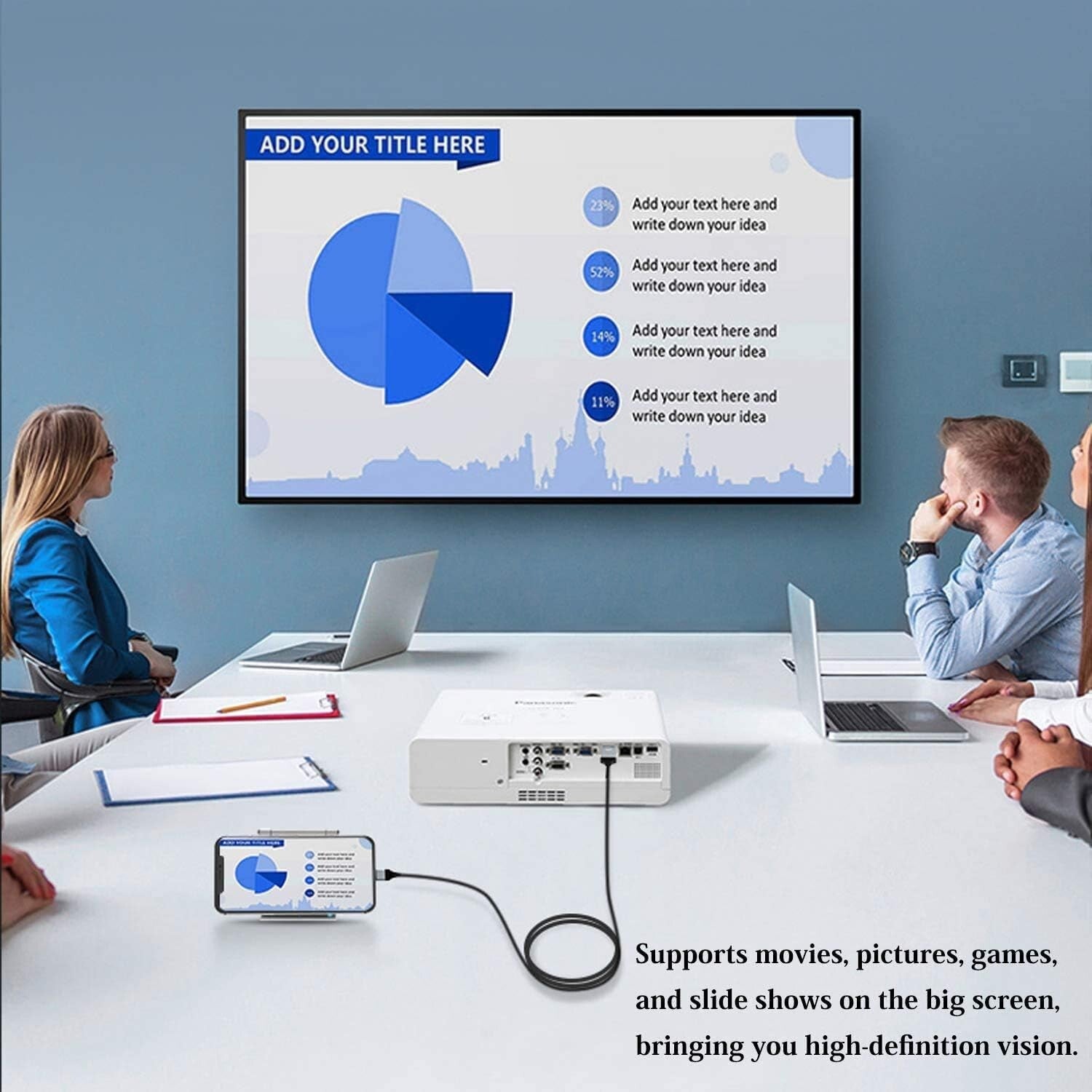 For Onten  iPhone to HDMI Cable Connector Adapter Screen Mirroring-2M
