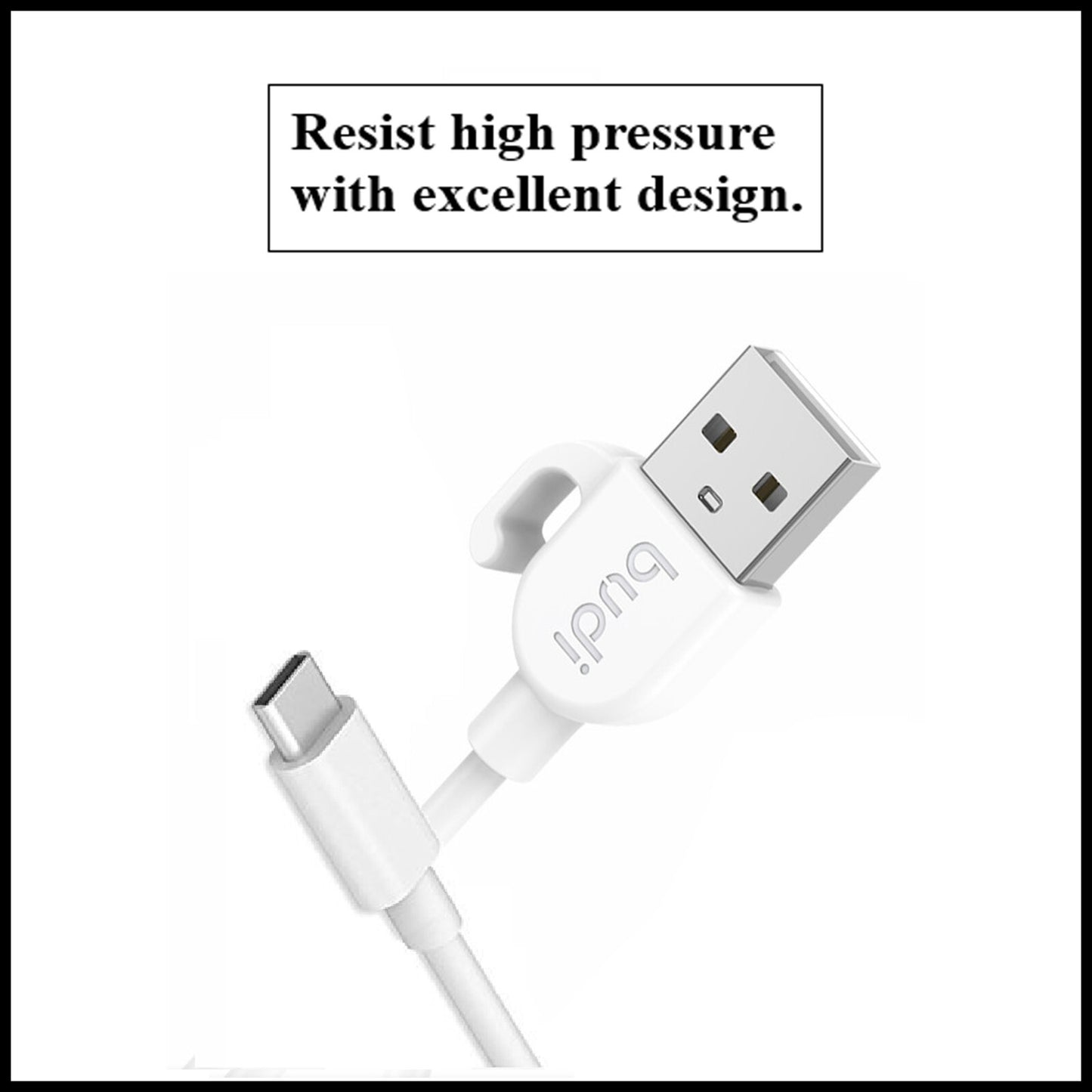 For Budi 1M USB to Type-C Fast Charging Cable 2.4A & 1 Meter