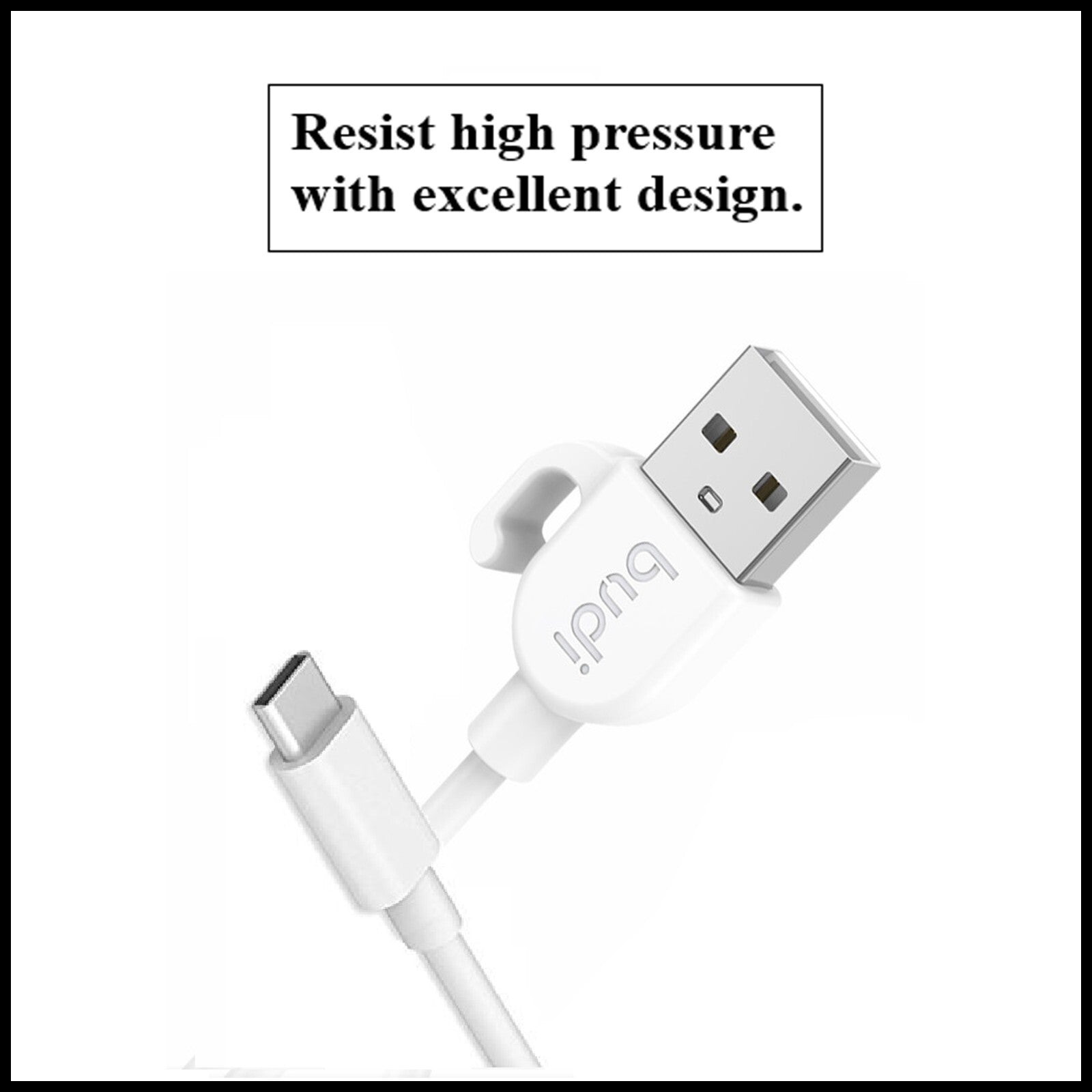 For Budi 1M USB to Type-C Fast Charging Cable 2.4A & 1 Meter