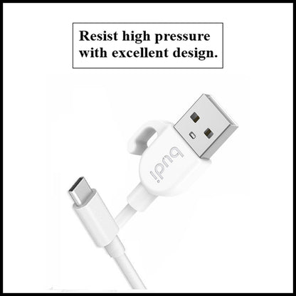 For Budi 1M USB to Type-C Fast Charging Cable 2.4A & 1 Meter