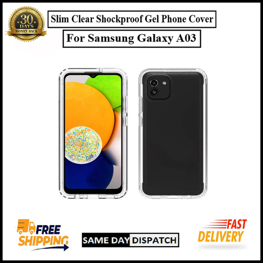 For Samsung Galaxy A03 Slim Clear Shockproof Gel Phone Cover