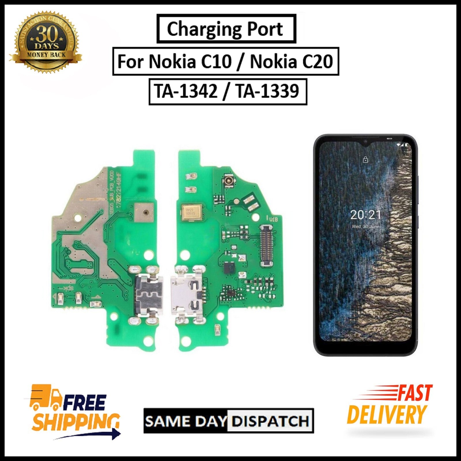 For Nokia C10 / C20 Micro Charging Port Board Connector Replacement