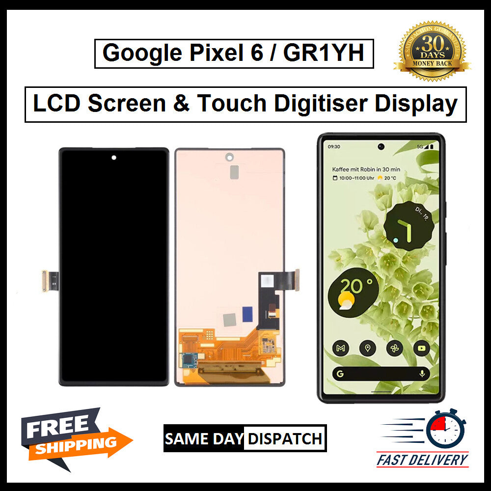 For Google Pixel 6 LCD Display Screen Touch Digitizer Replacement Black 
