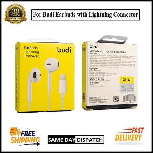 For Budi Wired Earphones With Lightning Connector