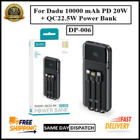For Dadu  10000 mAh PD 20W + QC22.5W Quick Charge Power Bank