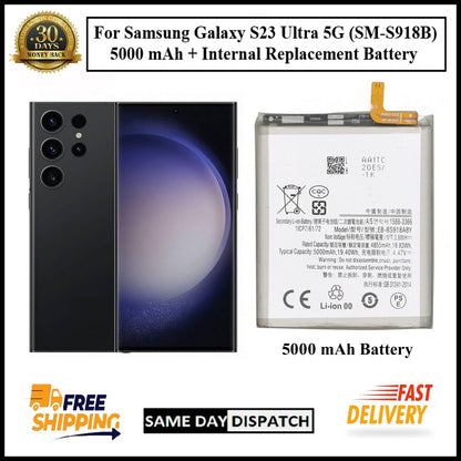 For Samsung Galaxy S23 Ultra 5G (SM-S918B) 5000mAh+ Internal Replacement Battery