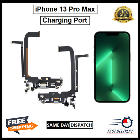 For i Phone 13 Pro Max Original Charging Port Flex ( Black/White)