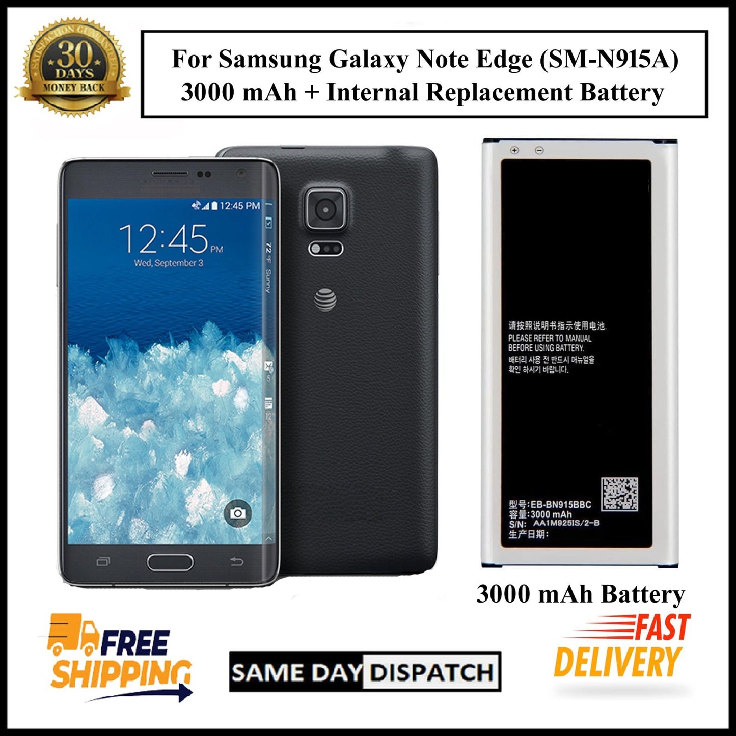For Samsung Galaxy Note Edge ( SM-N915A ) 3000mAh+ Internal Replacement Battery