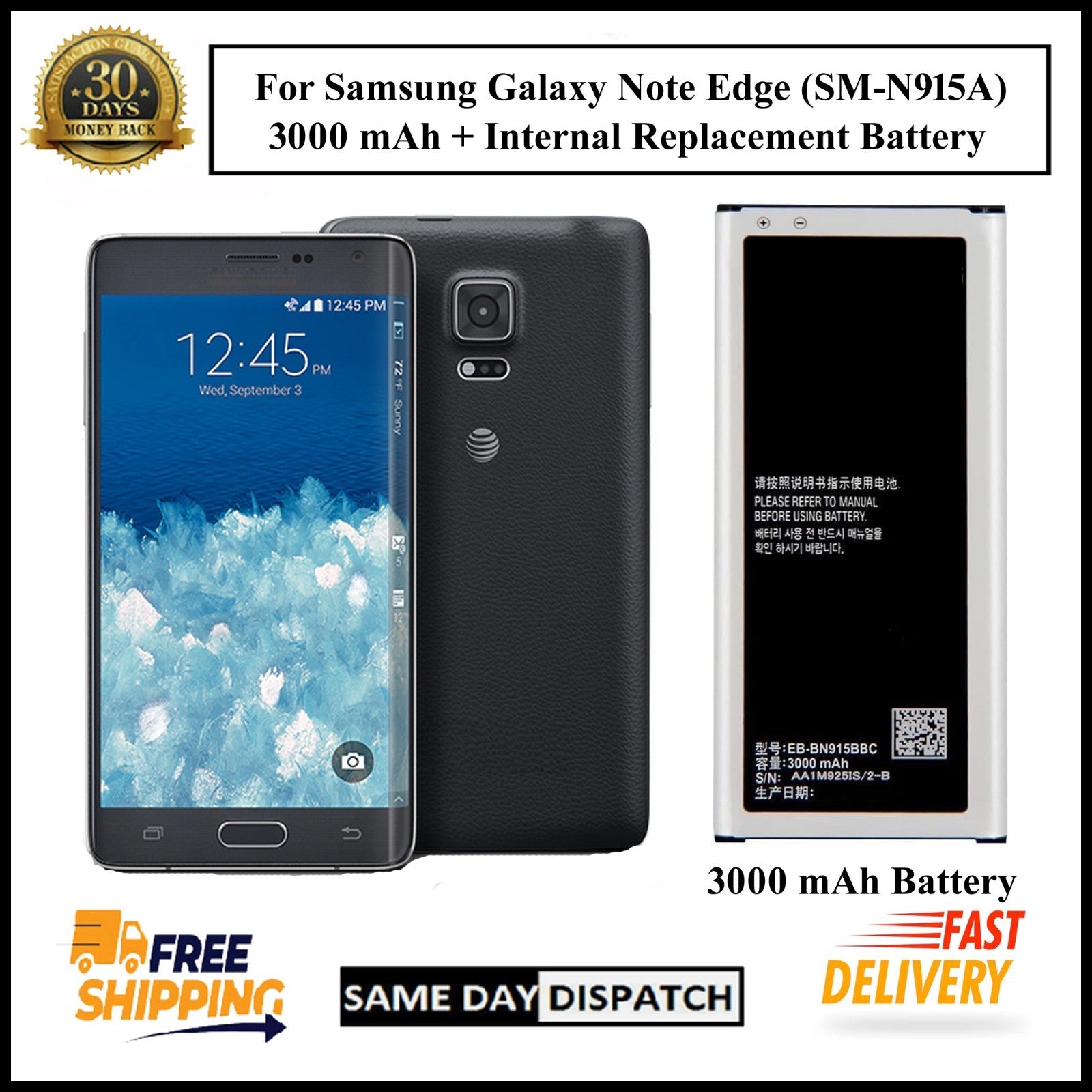 For Samsung Galaxy Note Edge ( SM-N915A ) 3000mAh+ Internal Replacement Battery