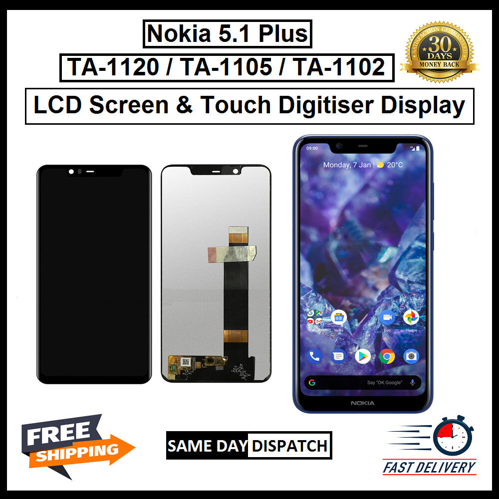 For Nokia 5.1 Plus LCD Screen Display Touch Digitizer Replacement Assembly 