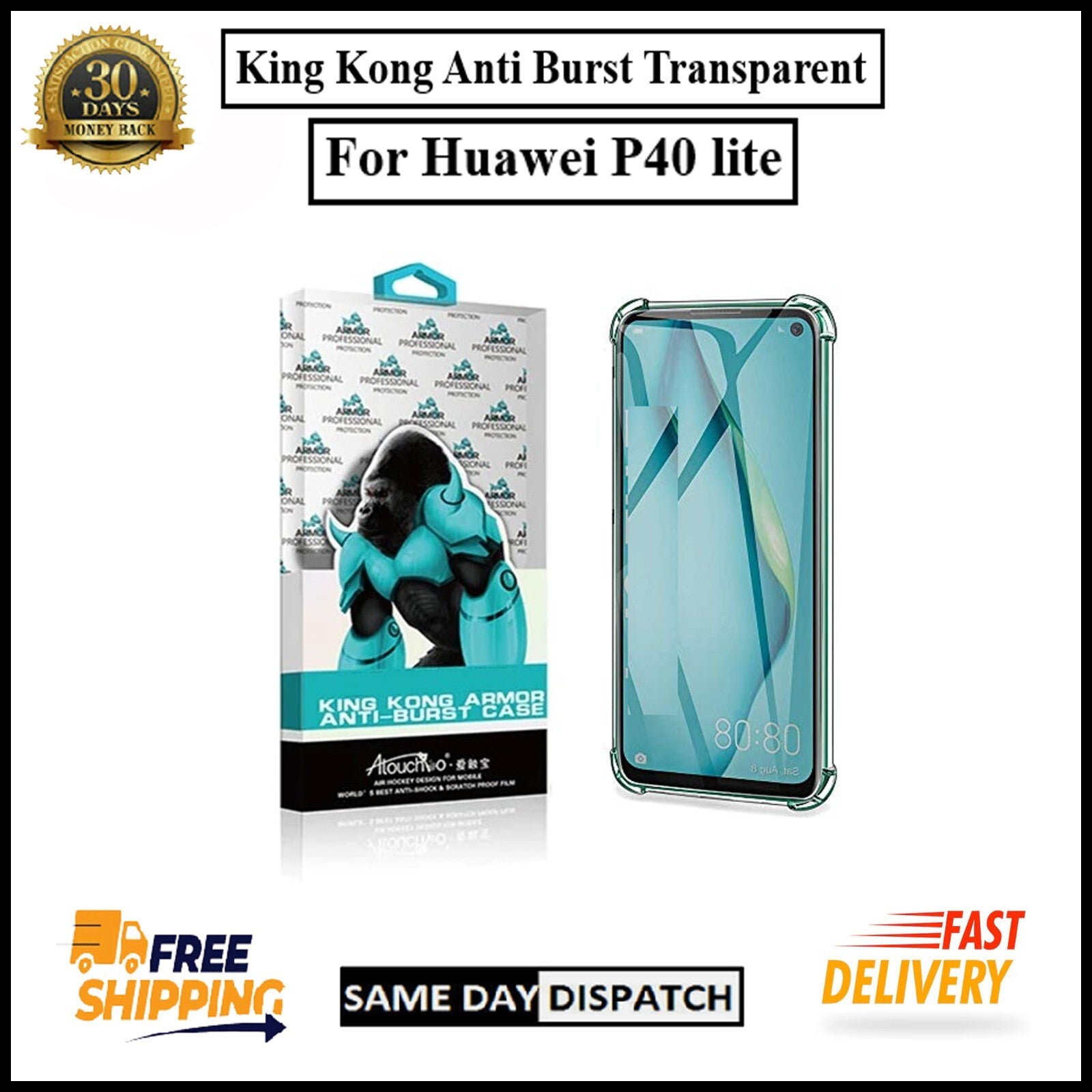 For Huawei P40 Lite King Kong Anti Burst & Silicon Shockproof Case Cover