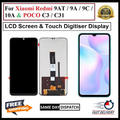 For Xiaomi Redmi 9AT/ 9A/ 9C/ 10A & Poco C3 / C31 LCD Display Screen Replacement