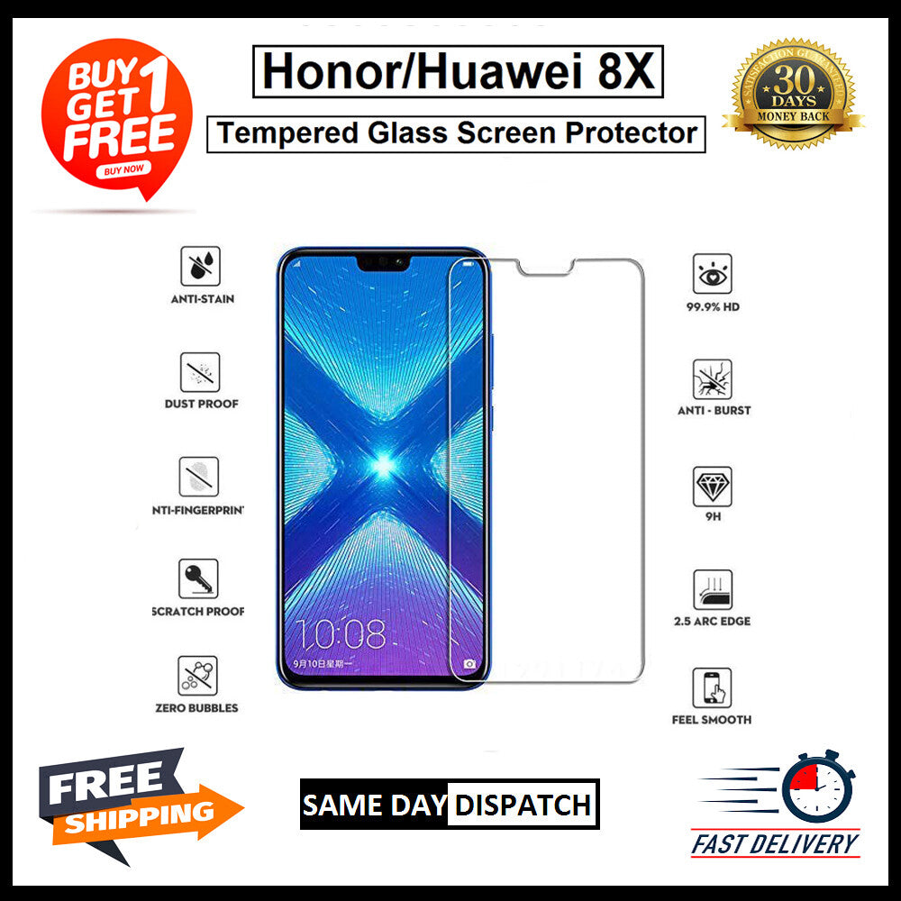 2 Pack Huawei Honor 6X 7X 8X 9X 10 8S 7A / Mate 10 Lite Tempered Glass Protector