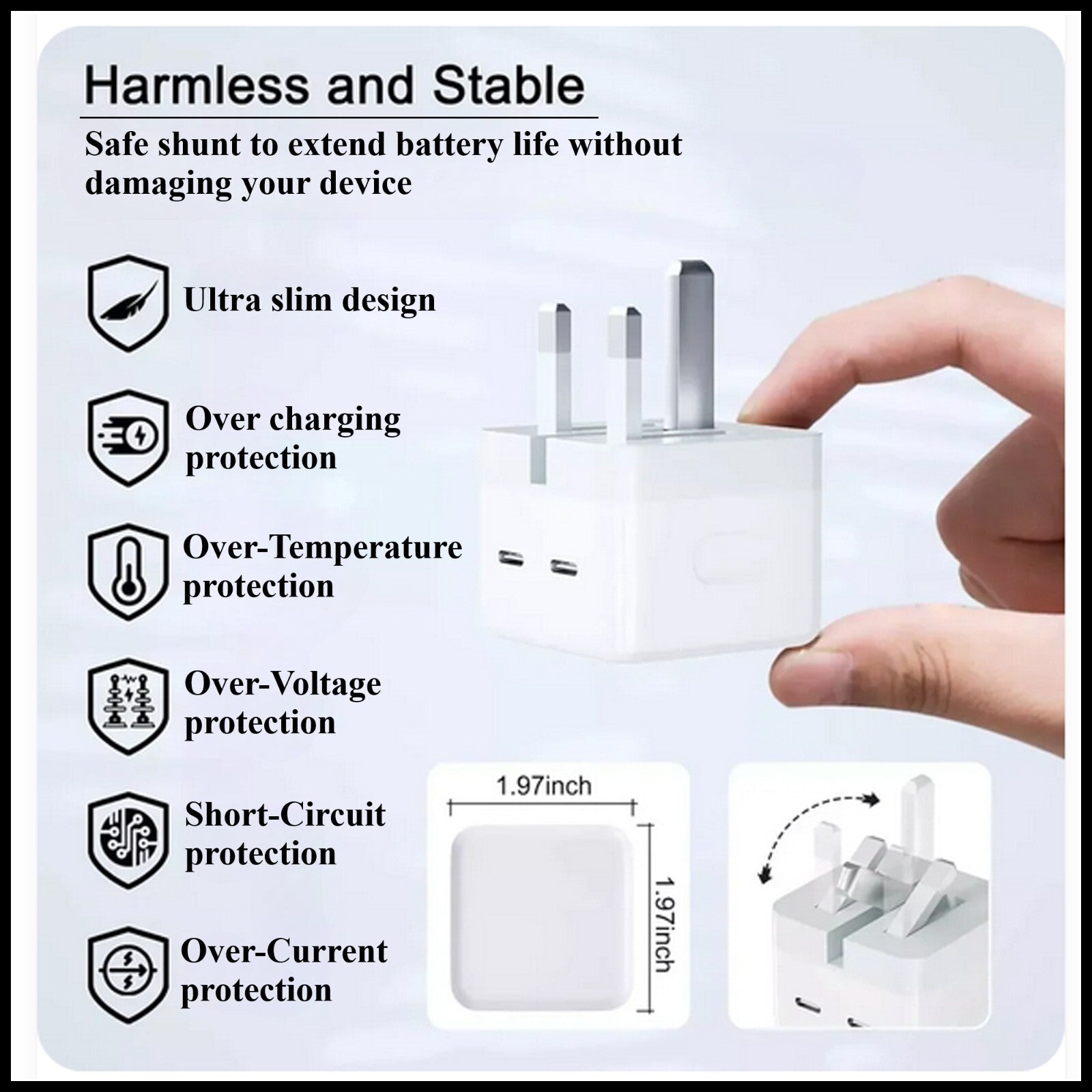 For Dadu 50W Type-C Power Adapter With Type-C to Type-C Fast Charger Cable