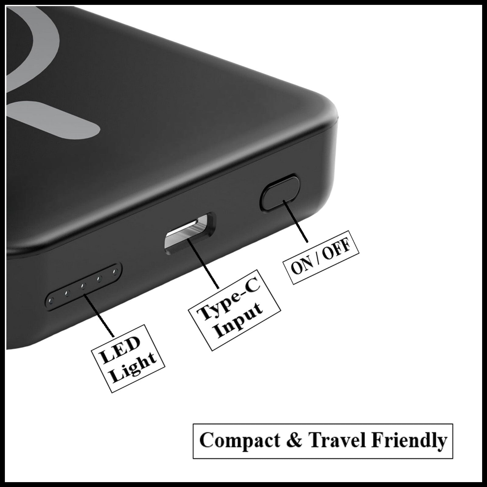 For Dadu 1000mAh Ultra Thin Magnetic 20W PD + Wireless Power Bank-LED Light