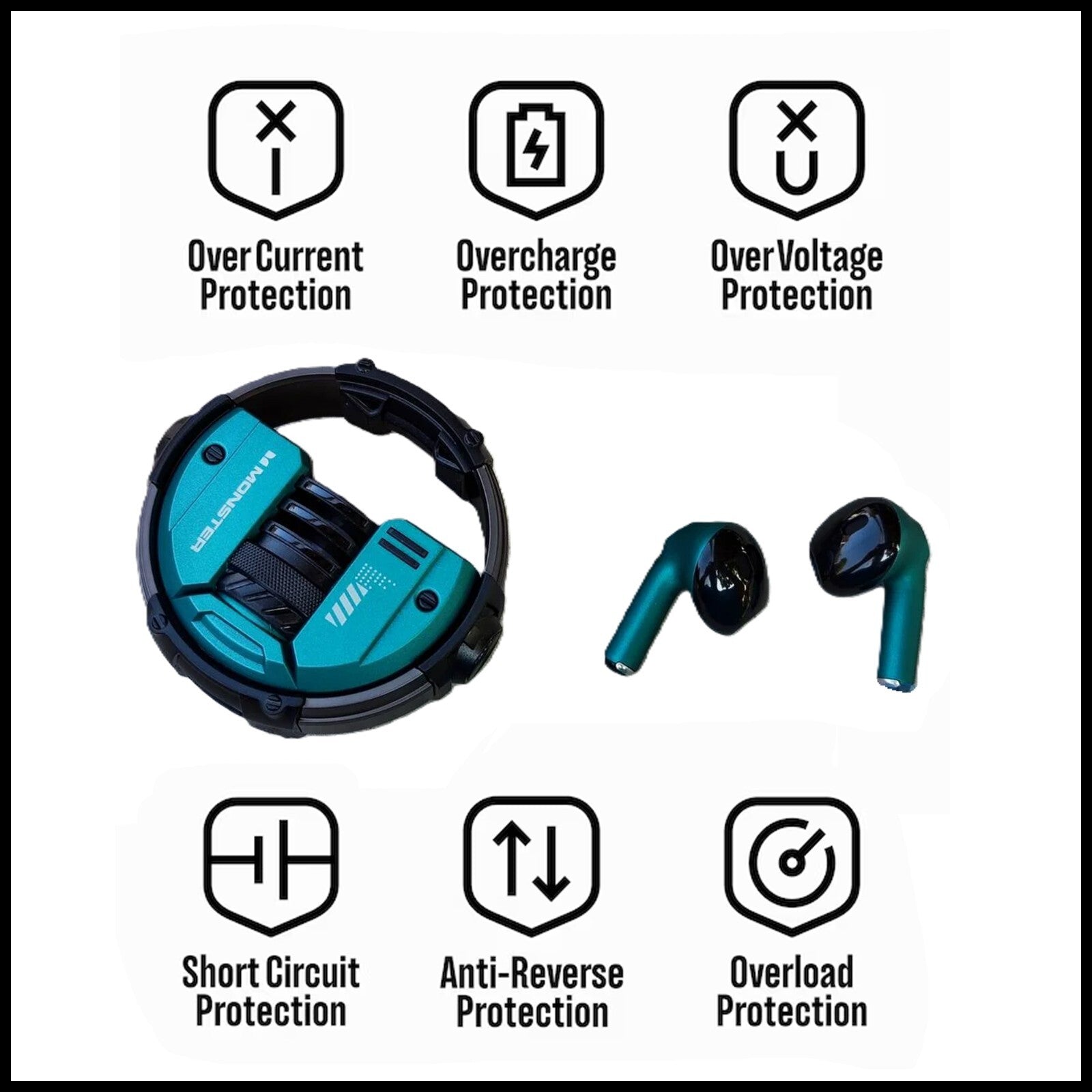 For Monster AIRMARS XKT10 Wireless Gaming Headphones With Noise Canceling & MIC