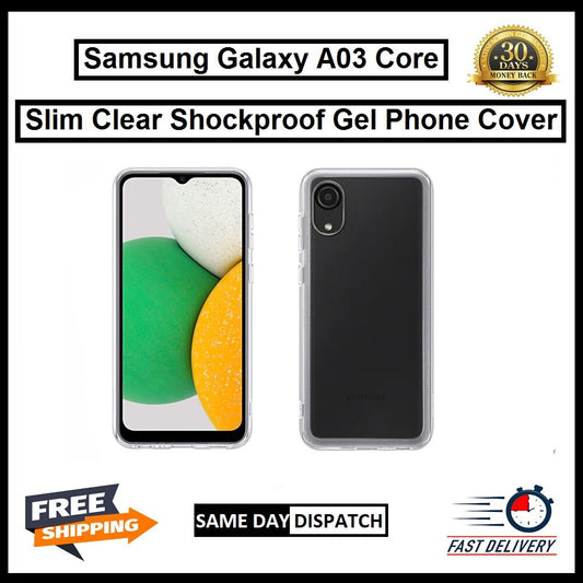 For Samsung Galaxy A03 Core Slim Clear Shockproof Gel Phone Cover