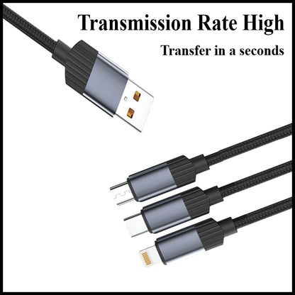 For Dadu 3-in-1 Multi Fast USB Charging Cable For iPhone/Type-C/Micro USB