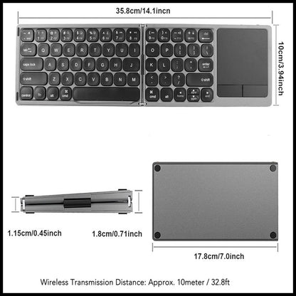 Dadu Folding Wireless Bluetooth Keyboard With Touchpad For IOS/ Android /Windows