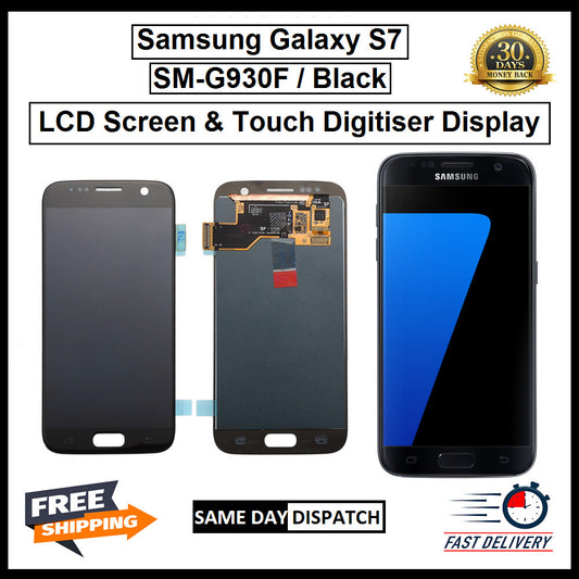For Samsung Galaxy S7 Black / SM- G930F LCD Display Touch Digitizer Replacement