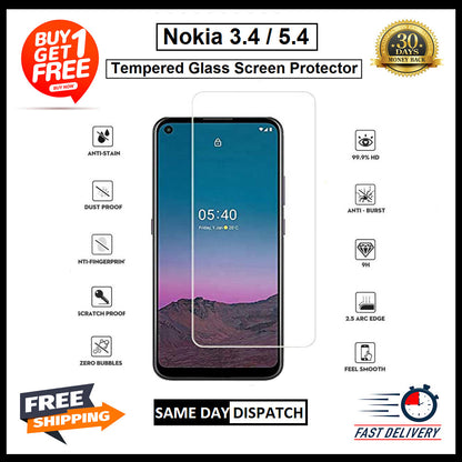 2X For Nokia 2.3/2.4/3.1/3.2/3.4/4.2/5.3/6.2/7.1/7.2/8.1Tempered Glass Protector