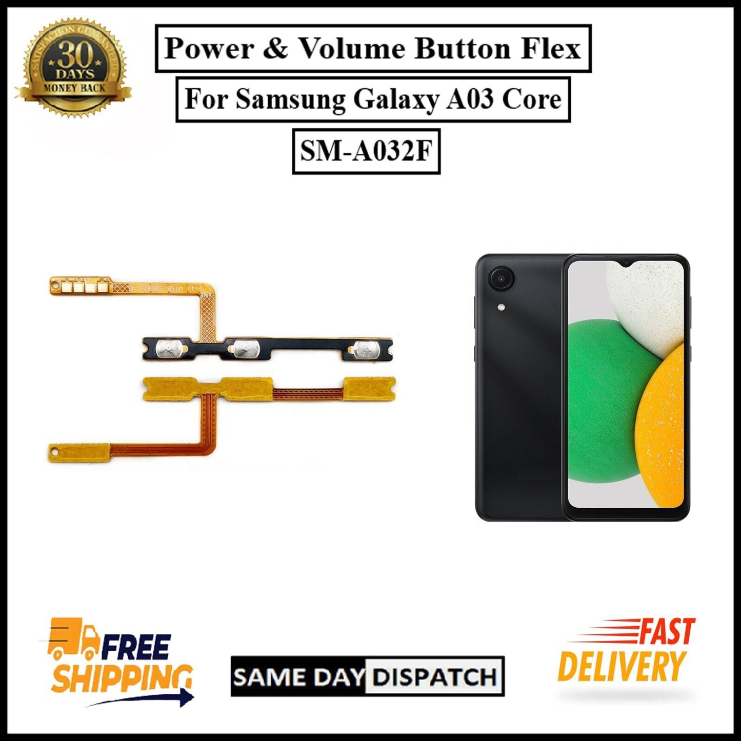 For Samsung Galaxy A03 Core/SM-A032F Power Cable &Volume Button Flex Replacement