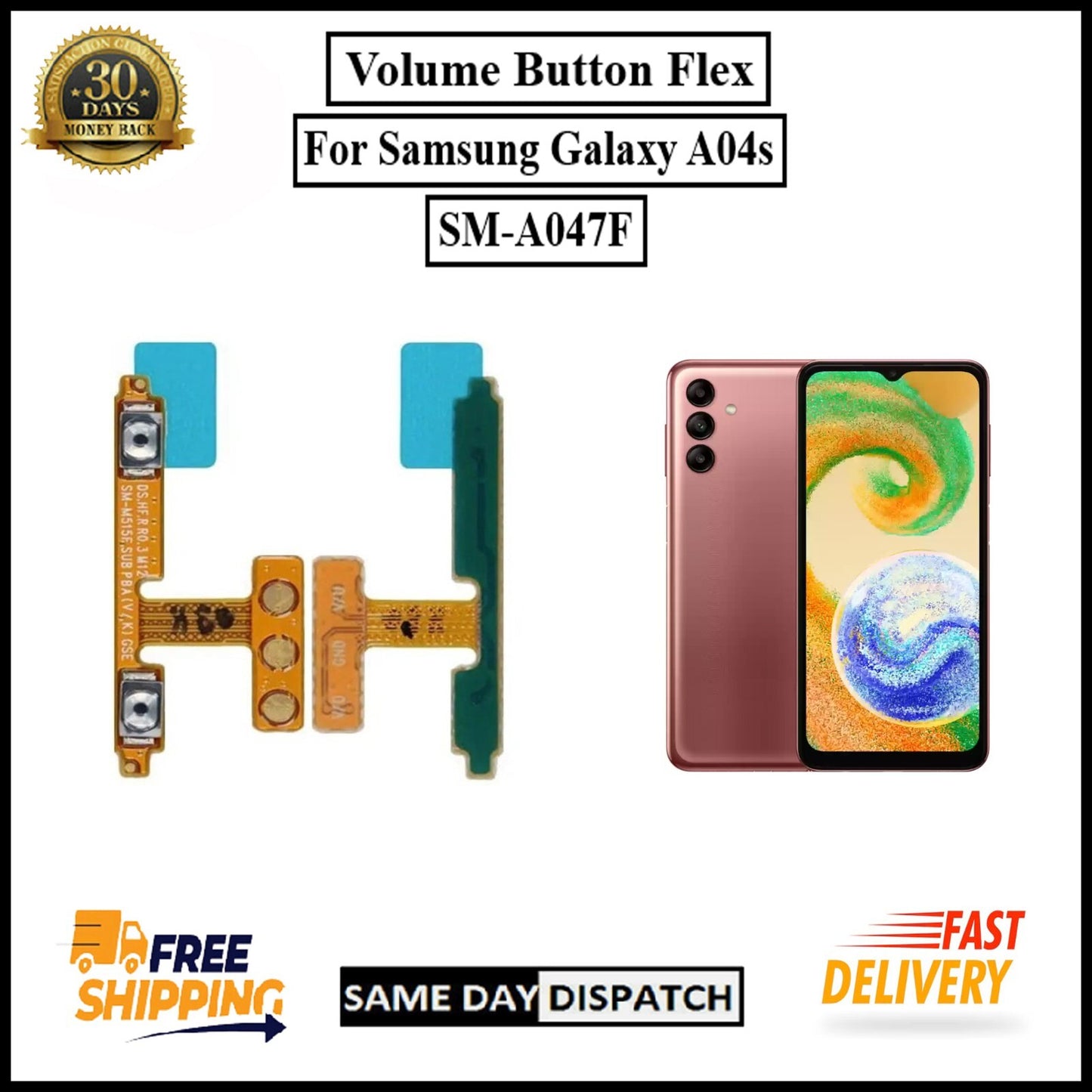 For Samsung Galaxy  A04s / SM-A047F  Volume Button Flex Cable Replacement