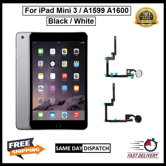 For i Pad Mini 3 Genuine Home Button Flex Black / White