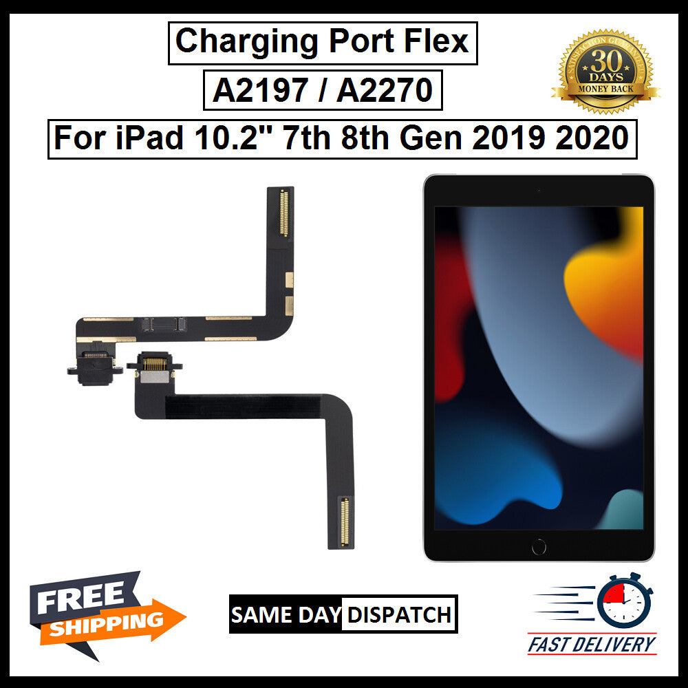 For iPad 10.2 2019 & 2020 7 & 8 Gen A2197 / A2270 Charging Port Flex Connector