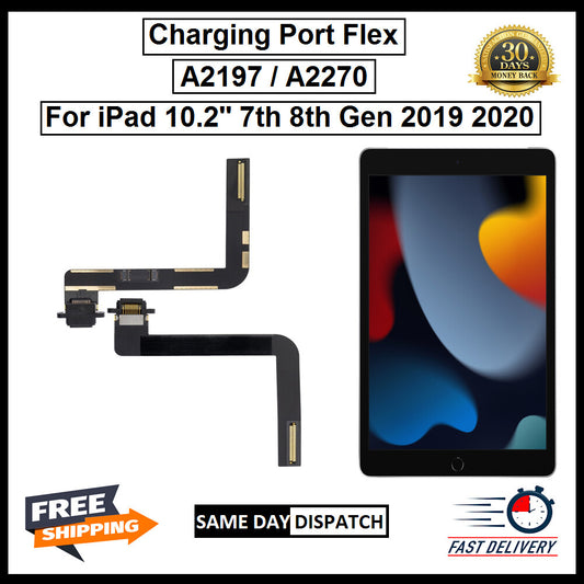 For iPad 10.2 2019 & 2020 7 & 8 Gen A2197 / A2270 Charging Port Flex Connector