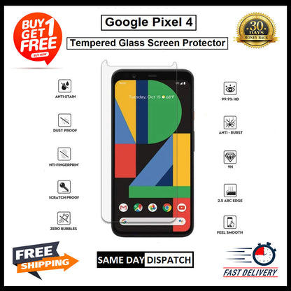 2 Pack Of Google Pixel 4/ 4A 4G-5G / 4XL / 5 /6 /6A /7 Tempered Glass Protector