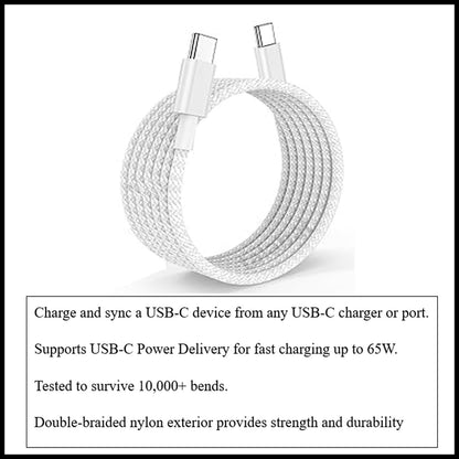 For Budi 65W Type-C to Type-C Braided Fast Charging Cable-1M